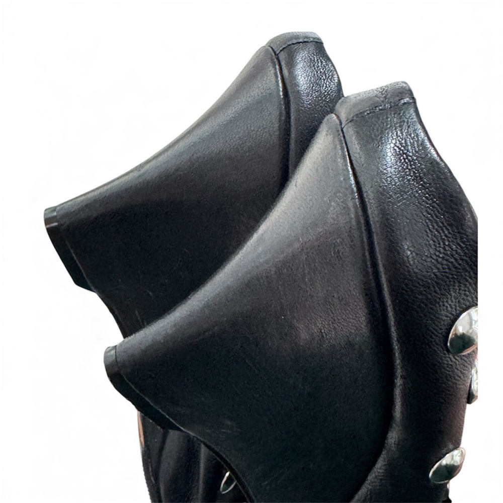 KHAITE The Apollo Studded Leather Wedge Mules - Picture 12 of 13